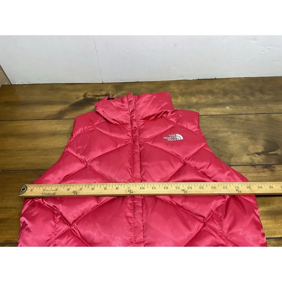 North Face Vest Womens Medium Pink Aconcagua Goose Down 550 Puffer Full Zip - Picture 7 of 12